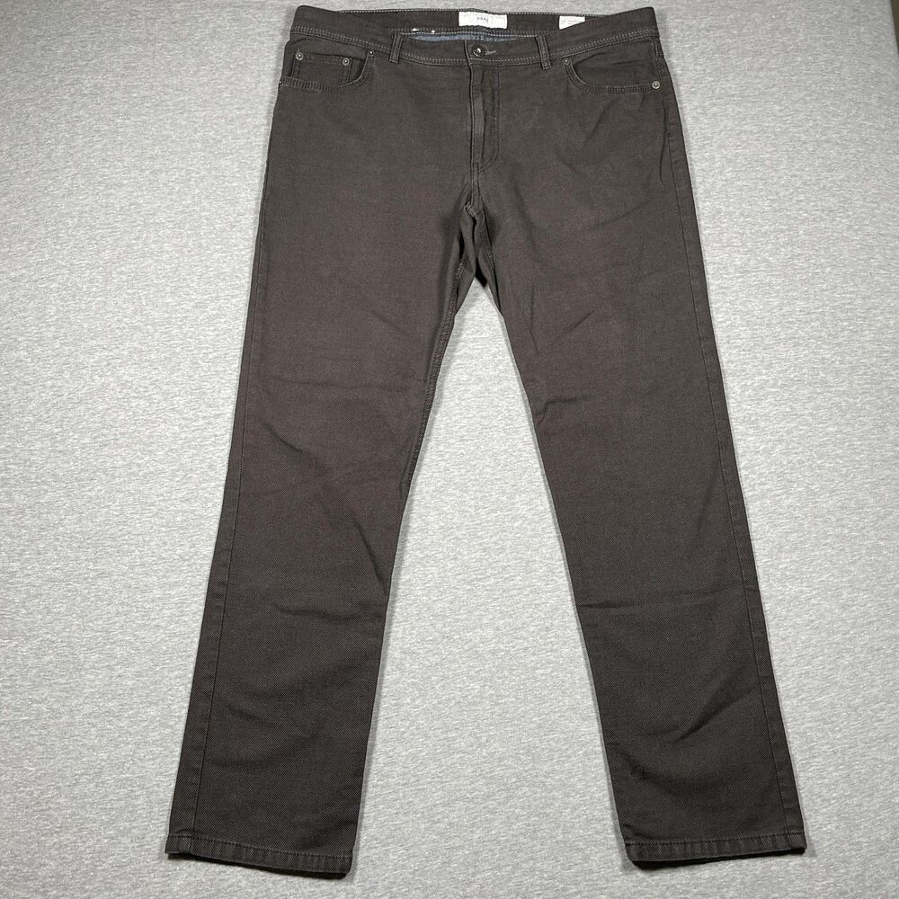 BRAX Chino Pants Mens 40x32 Brown Canvas Cotton Blend Straight Leg Pockets